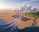 Ausreichend groß und clever angelegt könnten große Solarparks und künstliche Dünen zu verstärktem Regen in küstennahen Wüsten führen. | Grafik: Uni Hohenheim/Unger+
